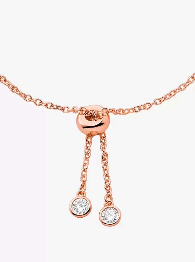 Pulsera deslizante con bisel de plata de ley chapada en metal precioso Pulsera deslizante con bisel de plata de ley chapada en metal precioso