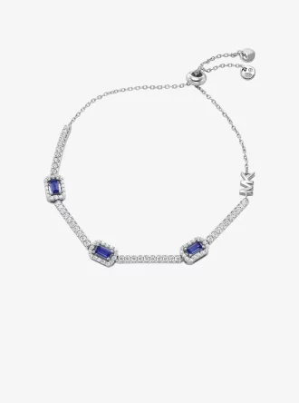 Pulsera deslizante con halo pavé de plata de ley chapada en metales preciosos