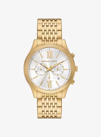 Reloj Aspyn de gran tamaño en tono dorado