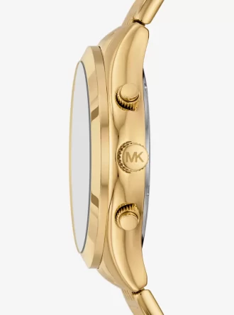 Reloj Aspyn de gran tamaño en tono dorado