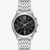 Reloj Aspyn plateado de gran tamaño Reloj Aspyn plateado de gran tamaño