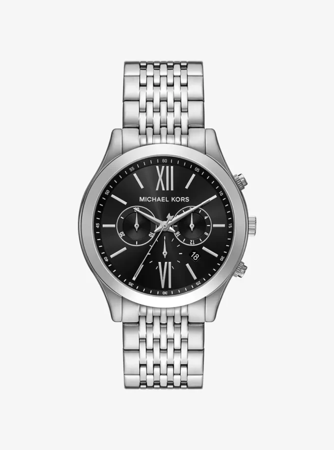 Reloj Aspyn plateado de gran tamaño Reloj Aspyn plateado de gran tamaño