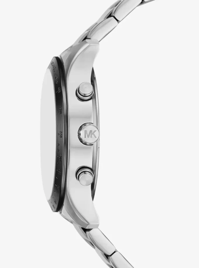 Reloj Berkley de gran tamaño con pavé en tono plateado