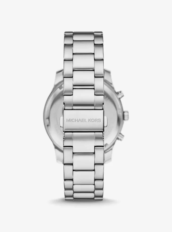 Reloj Berkley de gran tamaño con pavé en tono plateado
