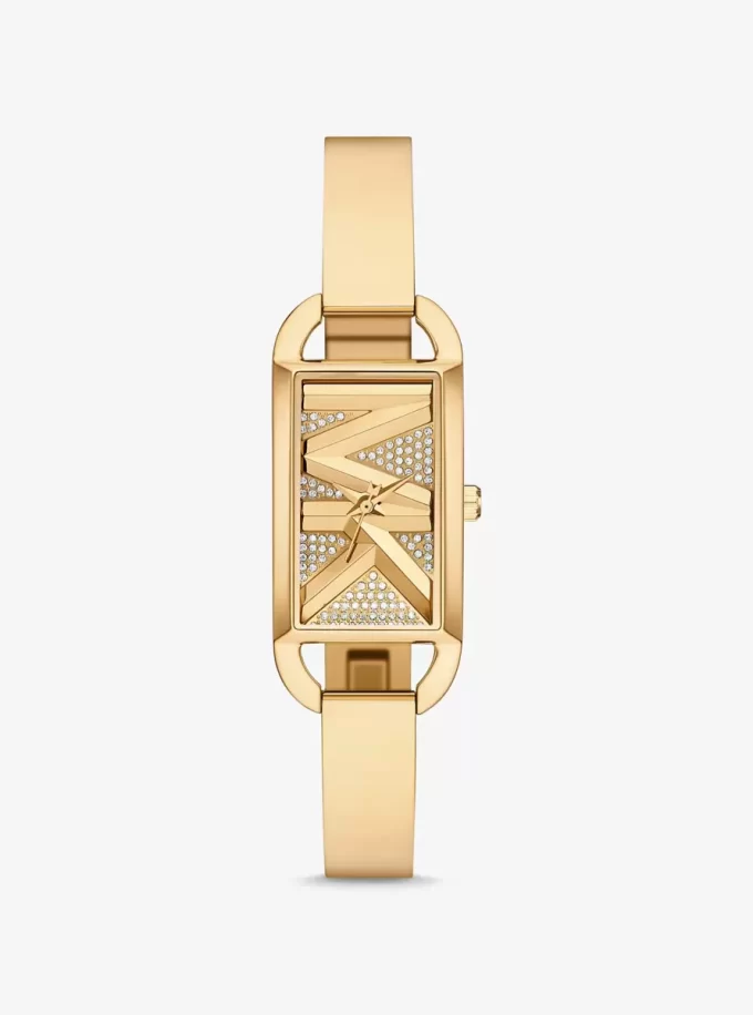 Reloj brazalete Mini Empire Pavé en tono dorado