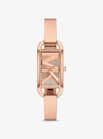 Reloj brazalete Mini Empire Pavé en tono oro rosa