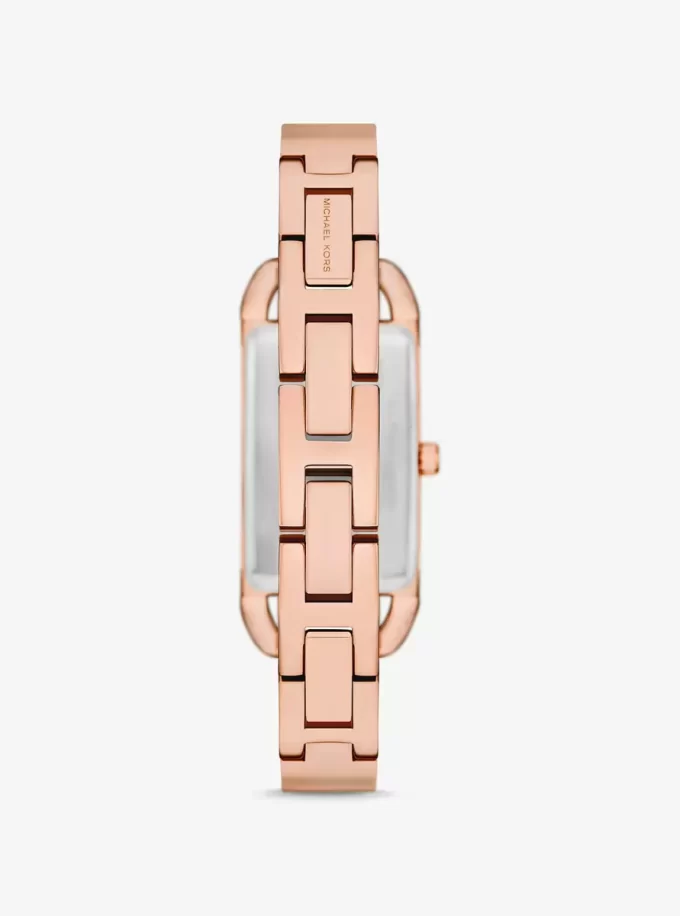 Reloj brazalete Mini Empire Pavé en tono oro rosa