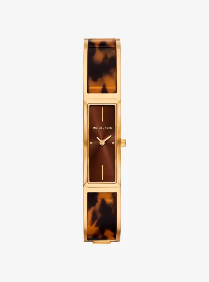 Reloj brazalete Yazmeen de acetato dorado y carey Reloj brazalete Yazmeen de acetato dorado y carey