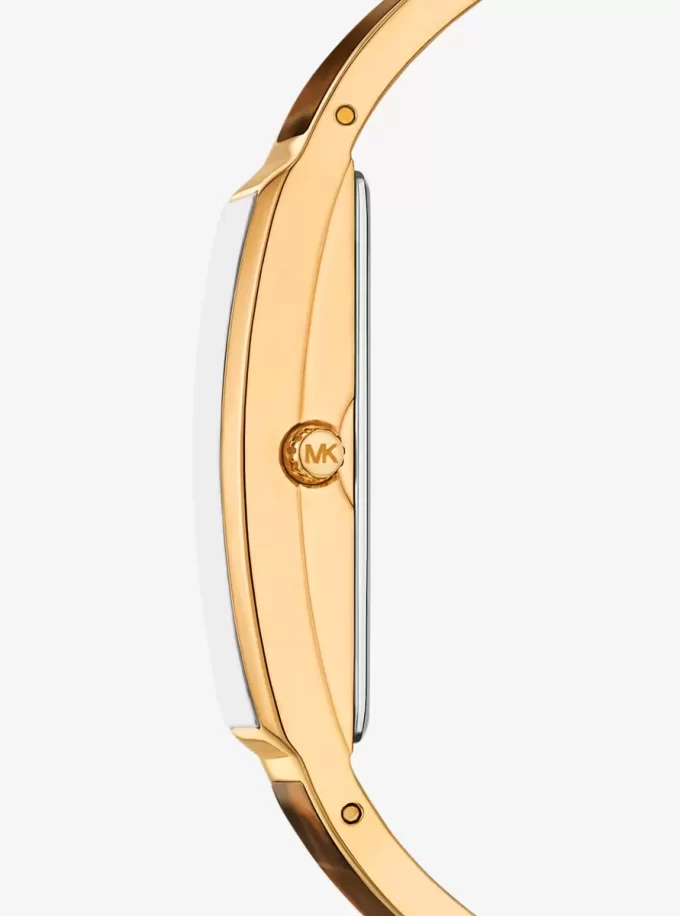 Reloj brazalete Yazmeen de acetato dorado y carey Reloj brazalete Yazmeen de acetato dorado y carey