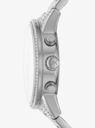 Reloj Bryant con pavé en tono plateado