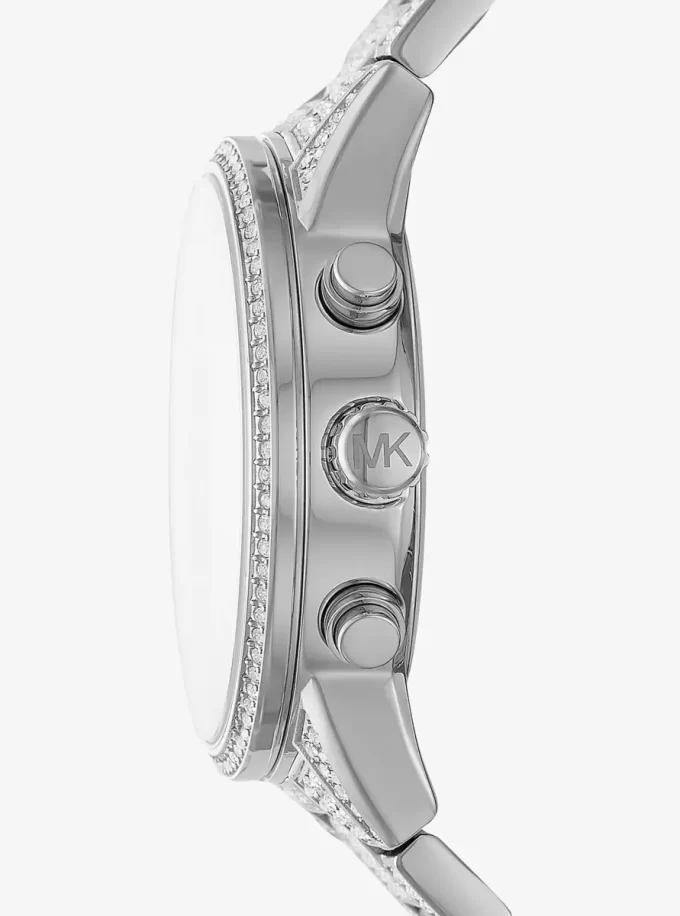 Reloj Bryant con pavé en tono plateado