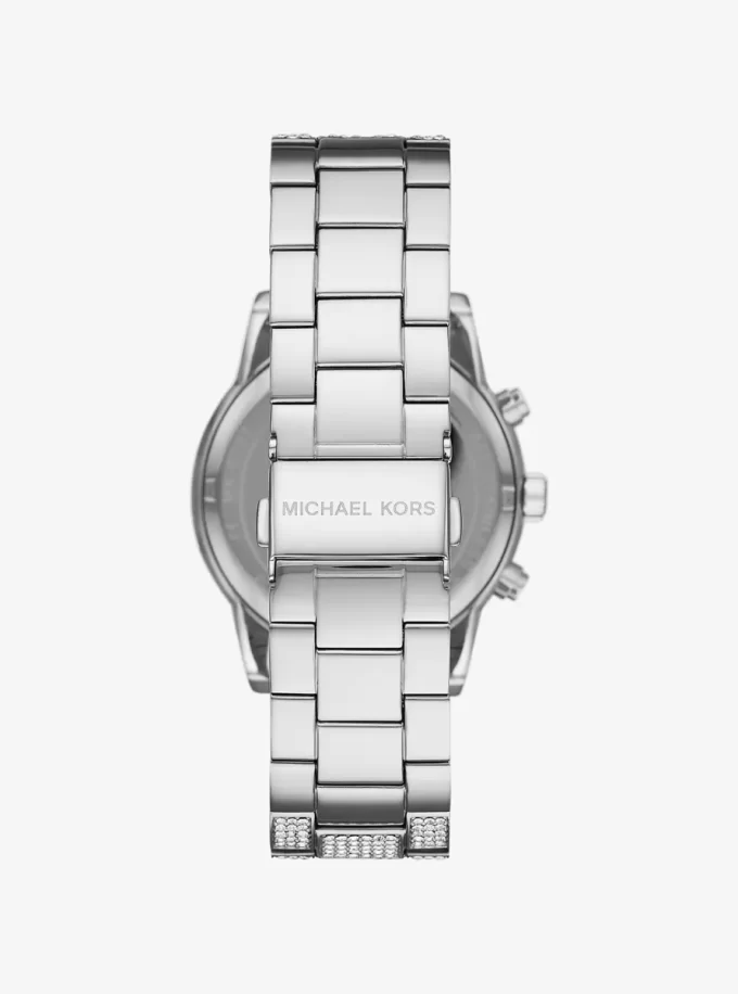 Reloj Bryant con pavé en tono plateado