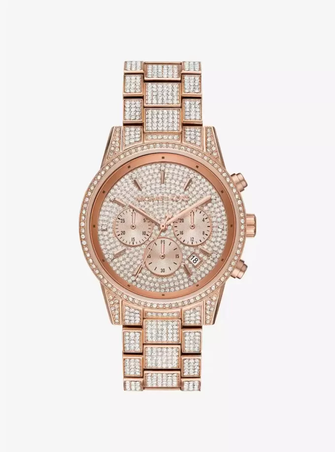 Reloj Bryant Pavé en tono oro rosa