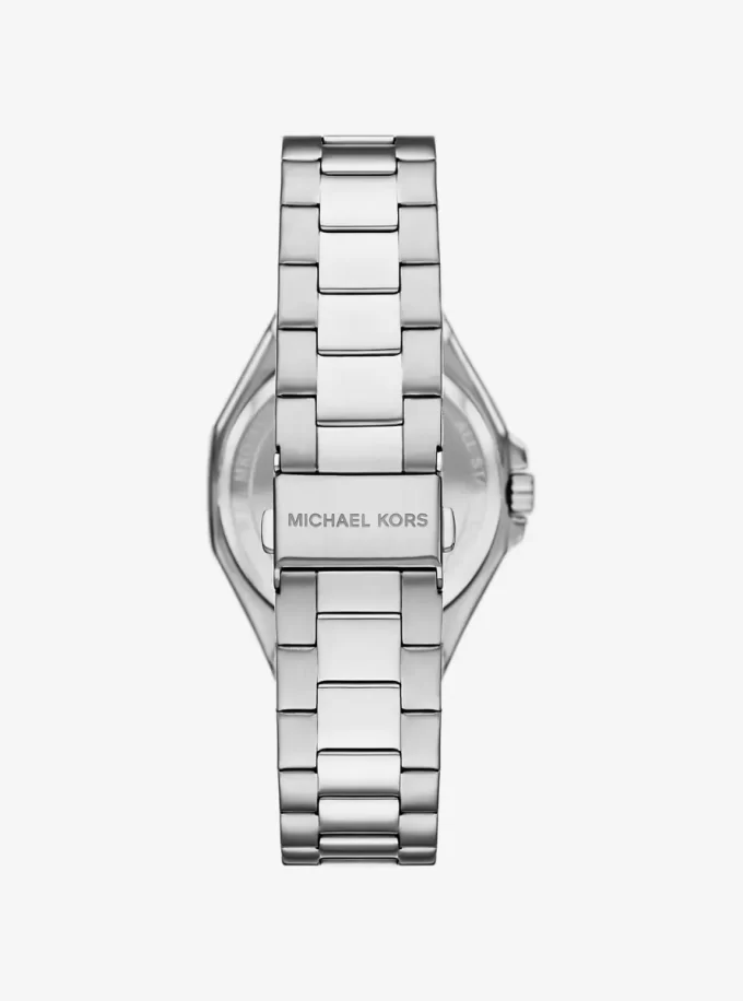 Reloj Callum Pavé de gran tamaño en tono plateado