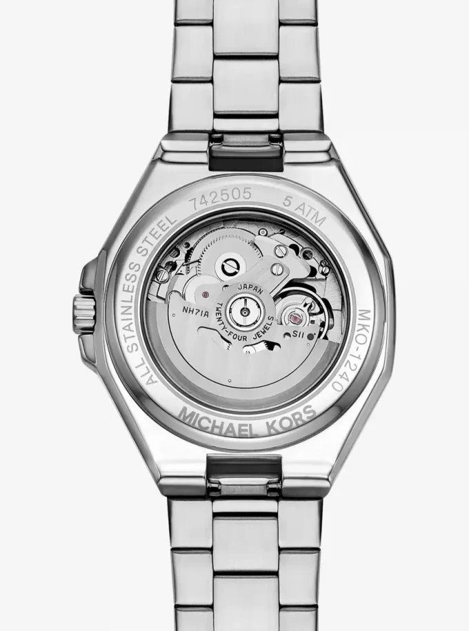 Reloj Callum Pavé de gran tamaño en tono plateado