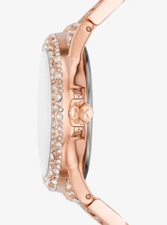 Reloj Camille Pavé extragrande en tono oro rosa