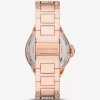 Reloj Camille Pavé extragrande en tono oro rosa