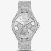 Reloj Camille Pavé extragrande en tono plateado