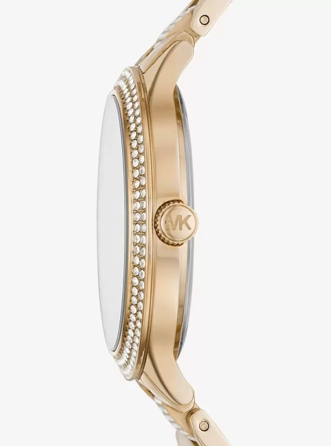 Reloj con pavé en tono dorado Reloj con pavé en tono dorado