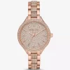 Reloj con pavé en tono oro rosa Reloj con pavé en tono oro rosa