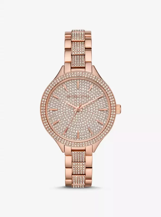 Reloj con pavé en tono oro rosa Reloj con pavé en tono oro rosa