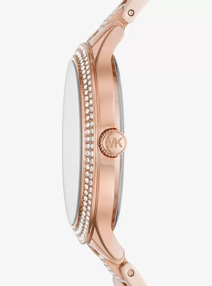 Reloj con pavé en tono oro rosa Reloj con pavé en tono oro rosa