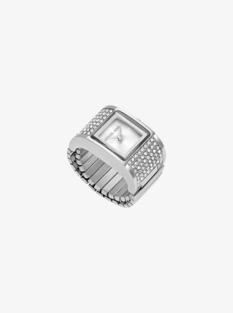 Reloj de anillo Darrington Pavé plateado