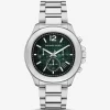 Reloj de gran tamaño en tono plateado salvia