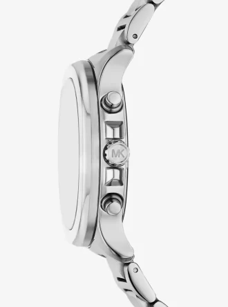 Reloj de gran tamaño en tono plateado salvia