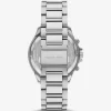 Reloj de gran tamaño en tono plateado salvia