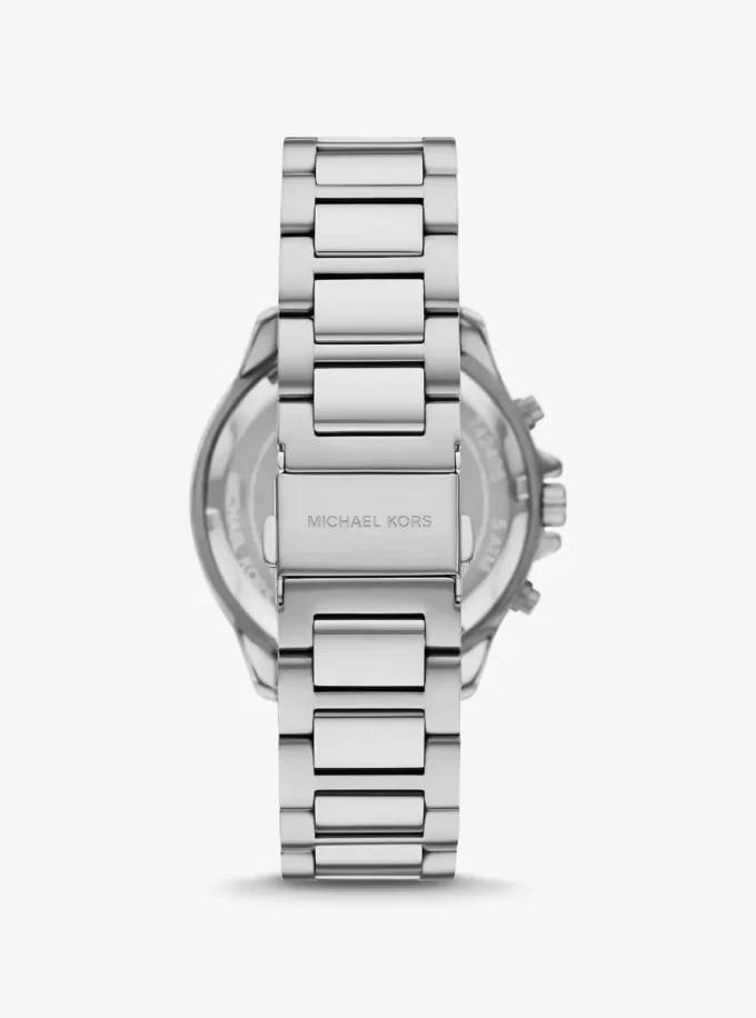 Reloj de gran tamaño en tono plateado salvia