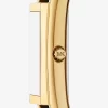 Reloj Essex de piel con relieve de cocodrilo y tono dorado