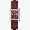Reloj Essex de piel plateada con relieve de cocodrilo