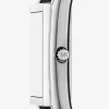 Reloj Essex de piel plateada con relieve de cocodrilo