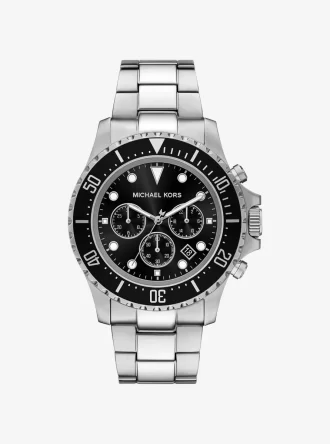 Reloj Everest de gran tamaño en tono plateado