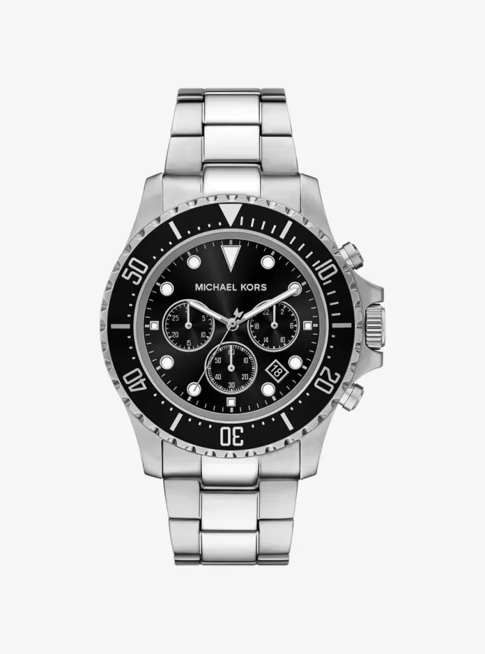 Reloj Everest de gran tamaño en tono plateado Reloj Everest de gran tamaño en tono plateado