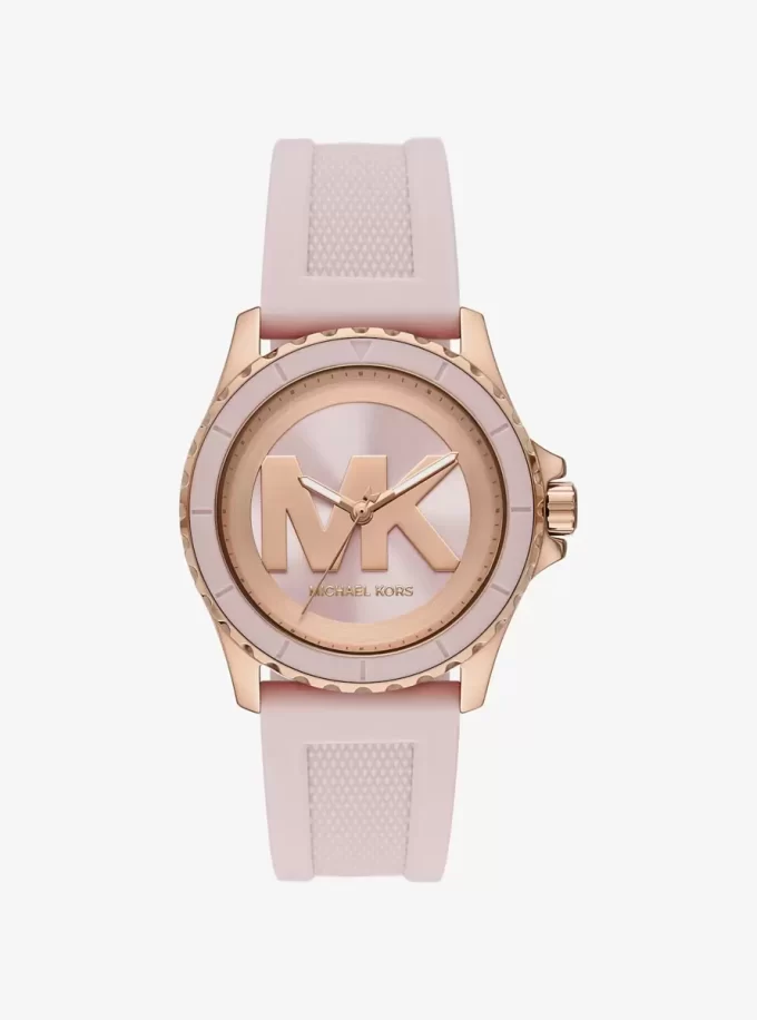Reloj Everest extragrande en tono oro rosa y silicona
