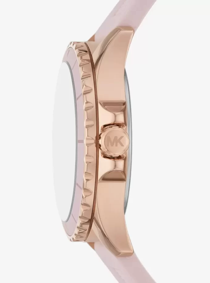 Reloj Everest extragrande en tono oro rosa y silicona