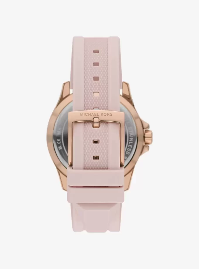 Reloj Everest extragrande en tono oro rosa y silicona