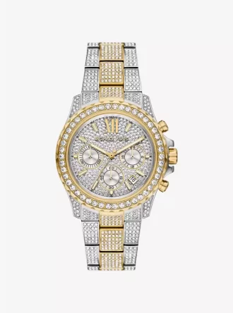 Reloj Everest Pavé de dos tonos de gran tamaño