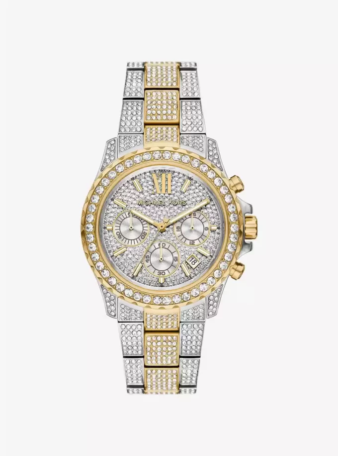 Reloj Everest Pavé de dos tonos de gran tamaño Reloj Everest Pavé de dos tonos de gran tamaño