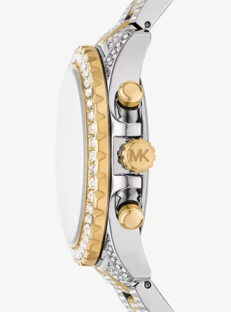 Reloj Everest Pavé de dos tonos de gran tamaño