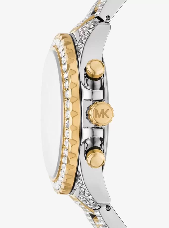 Reloj Everest Pavé de dos tonos de gran tamaño Reloj Everest Pavé de dos tonos de gran tamaño