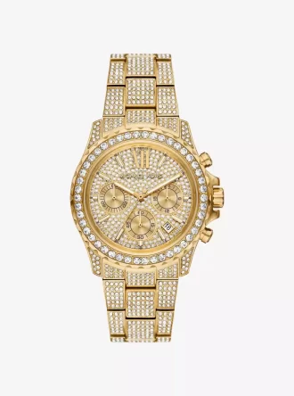 Reloj Everest Pavé Dorado de Gran Tamaño