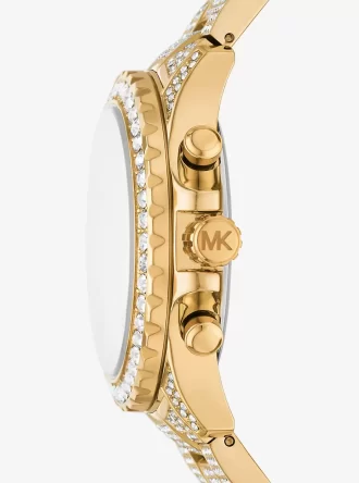 Reloj Everest Pavé Dorado de Gran Tamaño