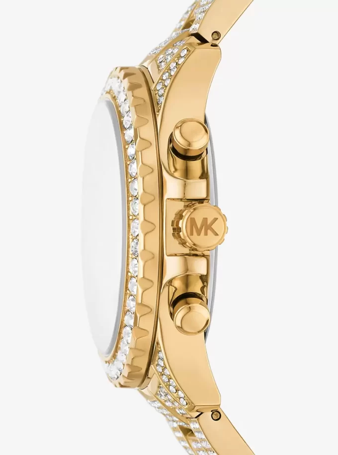 Reloj Everest Pavé Dorado de Gran Tamaño Reloj Everest Pavé Dorado de Gran Tamaño