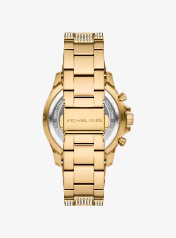 Reloj Everest Pavé Dorado de Gran Tamaño Reloj Everest Pavé Dorado de Gran Tamaño