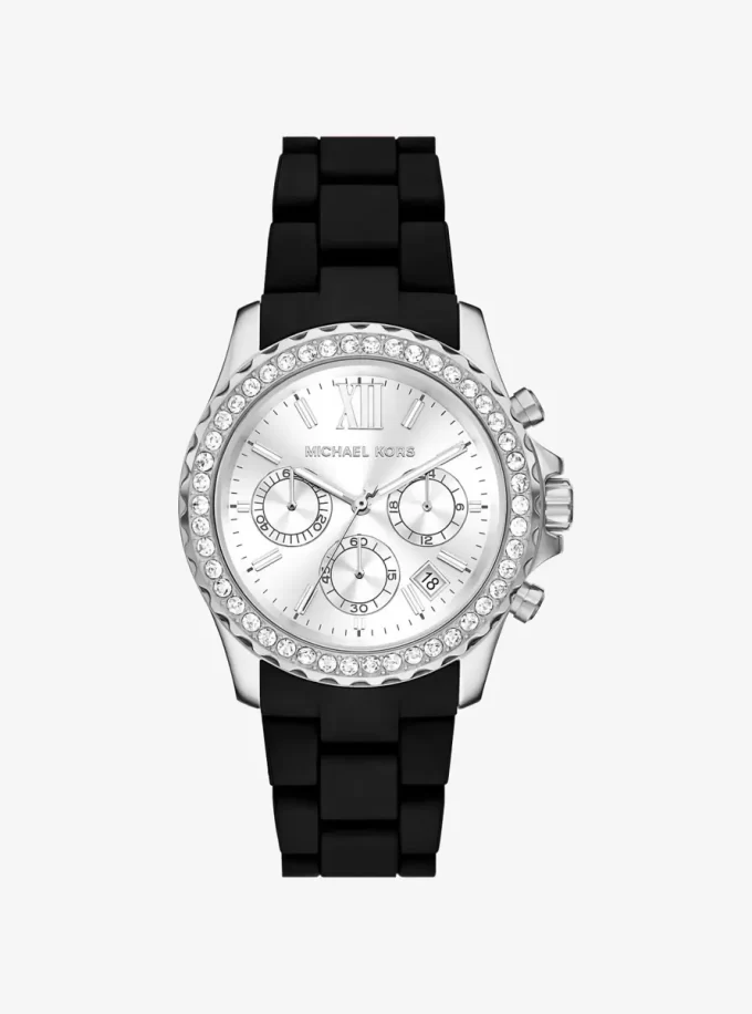 Reloj Everest Pavé extragrande en tono plateado Reloj Everest Pavé extragrande en tono plateado
