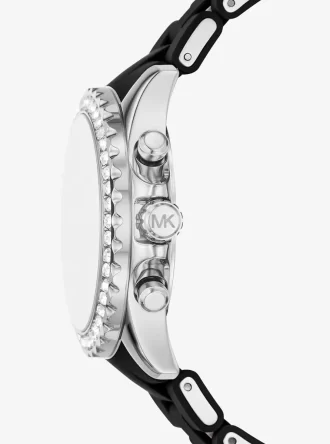 Reloj Everest Pavé extragrande en tono plateado