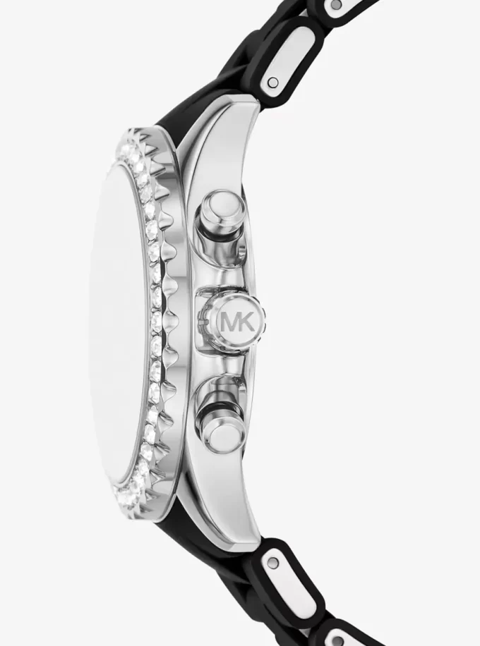 Reloj Everest Pavé extragrande en tono plateado Reloj Everest Pavé extragrande en tono plateado